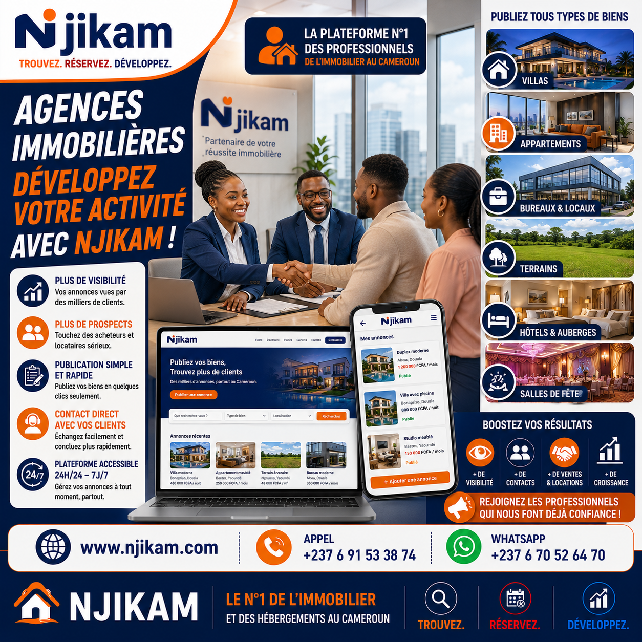 Njikam lance son programme dédié aux agences immobilières : développez votre activité au Cameroun